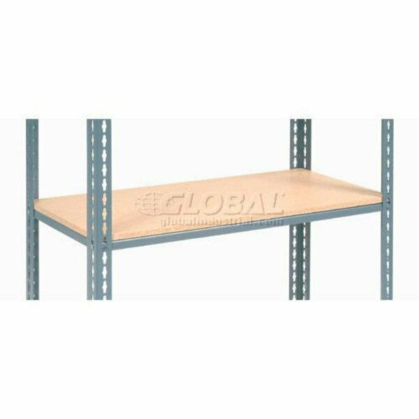 Global Industrial Additional Shelf, Single Rivet, Wood Deck, 36inW x 12inD, Gray 254459